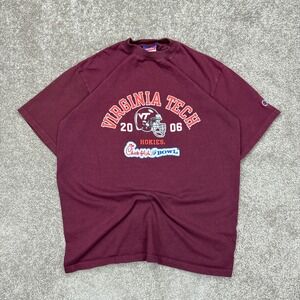 Vintage 2006 Champion Virginia Tech Hokies T Shirt Large